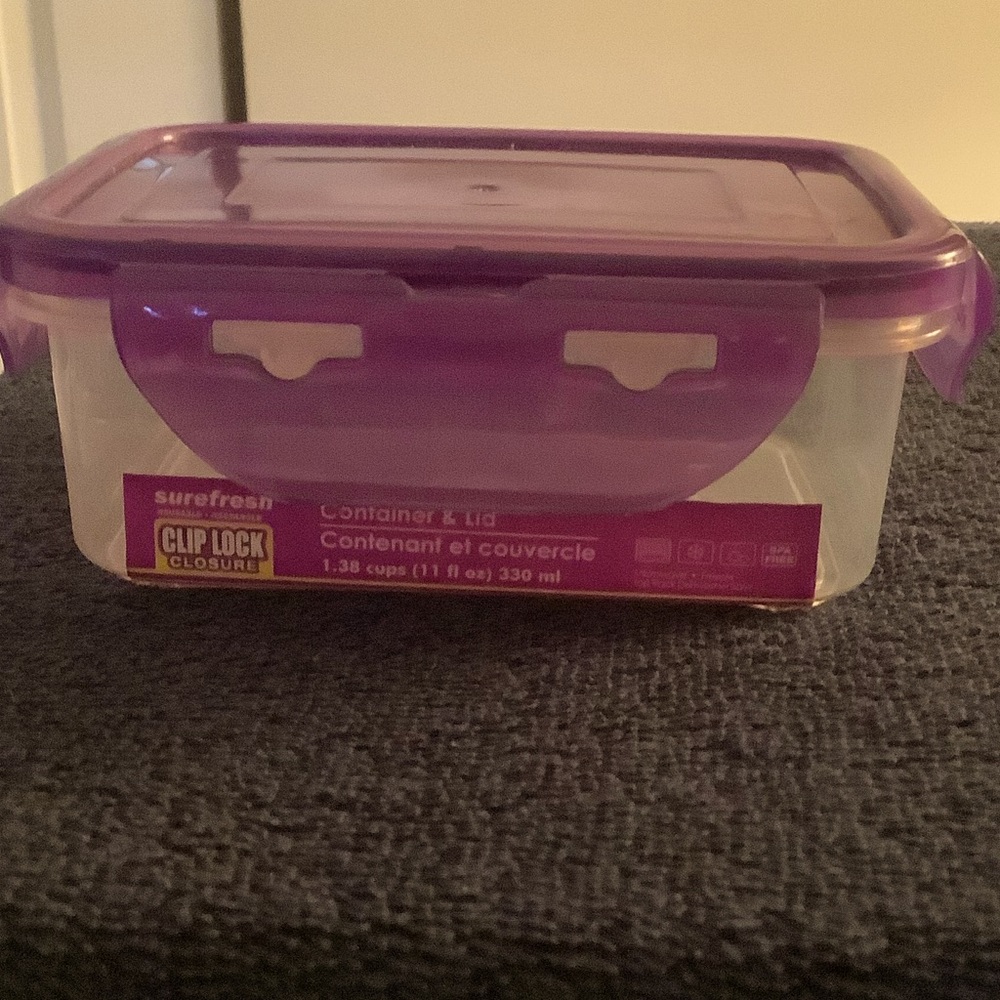 Sure Fresh 1.38 Cup  Dry/Cold/Freezer Food Storage Container W/Clip & Lock Lid
